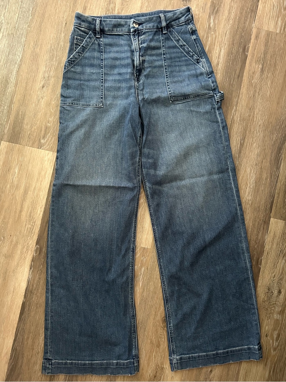 American Eagle Outfitters Women’s Relaxed Wide-Leg Denim Jeans - Washed Blue